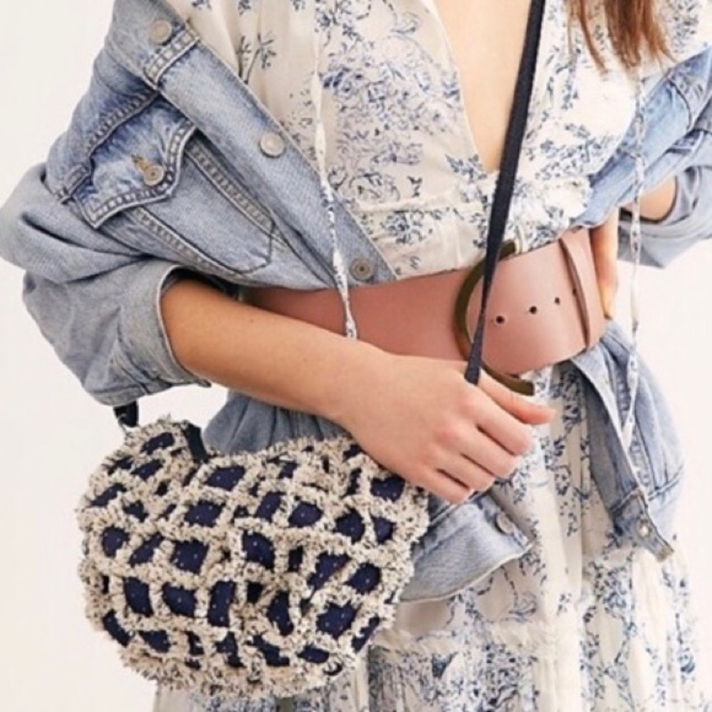 NWOT Free People Blue Zamora Crossbody Bag